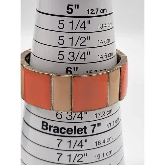 J. Crew Women's Stretch Bracelet Orange Peach - Picture 5 of 6